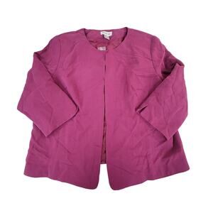 Studio 101 Size 1x Pink Long Sleeve Cardigan Jacket